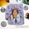 Personalized Girls Nap Mat - Custom Name Toddler Sleeping Bag with Pillow and Blanket for Daycare Preschool, Kids Sleeping Mat for Travel Camping, Easy Carry Roll Up Nap Sack Dinosaur Purple view 3