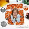 Personalized Girls Nap Mat - Custom Name Toddler Sleeping Bag with Pillow and Blanket for Daycare Preschool, Kids Sleeping Mat for Travel Camping, Easy Carry Roll Up Nap Sack Mushroom Orange view 3