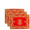 10 x 14 Inches - Kalash Jari Design Red Velvet Pooja Aasan , Pack of 3 view 1