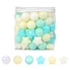 GUESVOT Ball Pit Balls Plastic Stars for Ball Pit BPA Free Plastic Balls Crush and Smash Proof Balls 100pcs 2.2" Set for Toddlers for Play Tent Tunnel (Green+Beige+Yellow) view 2