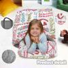 Personalized Girls Nap Mat - Custom Name Toddler Sleeping Bag with Pillow and Blanket for Daycare Preschool, Kids Sleeping Mat for Travel Camping, Easy Carry Roll Up Nap Sack Flower Bow view 3