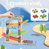 Wooden Car Ramp Toy Set, Montessori Ramp Set Includes 4 Mini Cars and Track Educational Gift for Boys and Girls 3+ Years Old view 2