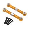 2X 1/14 RC Steering Linkage, Aluminum Alloy Adjustable Tie Rods for 14211 Model RC Hobby Car Parts, Gold view 1