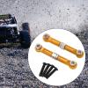 2X 1/14 RC Steering Linkage, Aluminum Alloy Adjustable Tie Rods for 14211 Model RC Hobby Car Parts, Gold view 2