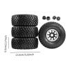 1/7 1/8 Short Cards RC Car Tires RC Vehicle Tires Repair Maintenance Replaces Tyre Remote Control Car Wheel Rims, Silver view 2