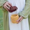Acorn-Shaped Basket  Miniature Woven Holder, Natural Straw Organizer | Boho-Style Storage Container, Handmade Beach Display Bag, Cute Rustic Bin for Kids Room Shelf Desk Garden Corner, Decorative Bas view 4