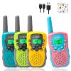 E-WOR Walkie Talkies for Kids, 4 Pack 3KMS Long Range Rechargeable Walkies Talkie Toy with Flashlight Adventure Toys for 3 4 5 6 7 8 9 10 11 12 Year Old Boys Girls, Great for Kids view 1