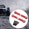 2X 1/14 RC Steering Linkage, Aluminum Alloy Adjustable Tie Rods for 14211 Model RC Hobby Car Parts, Red view 2