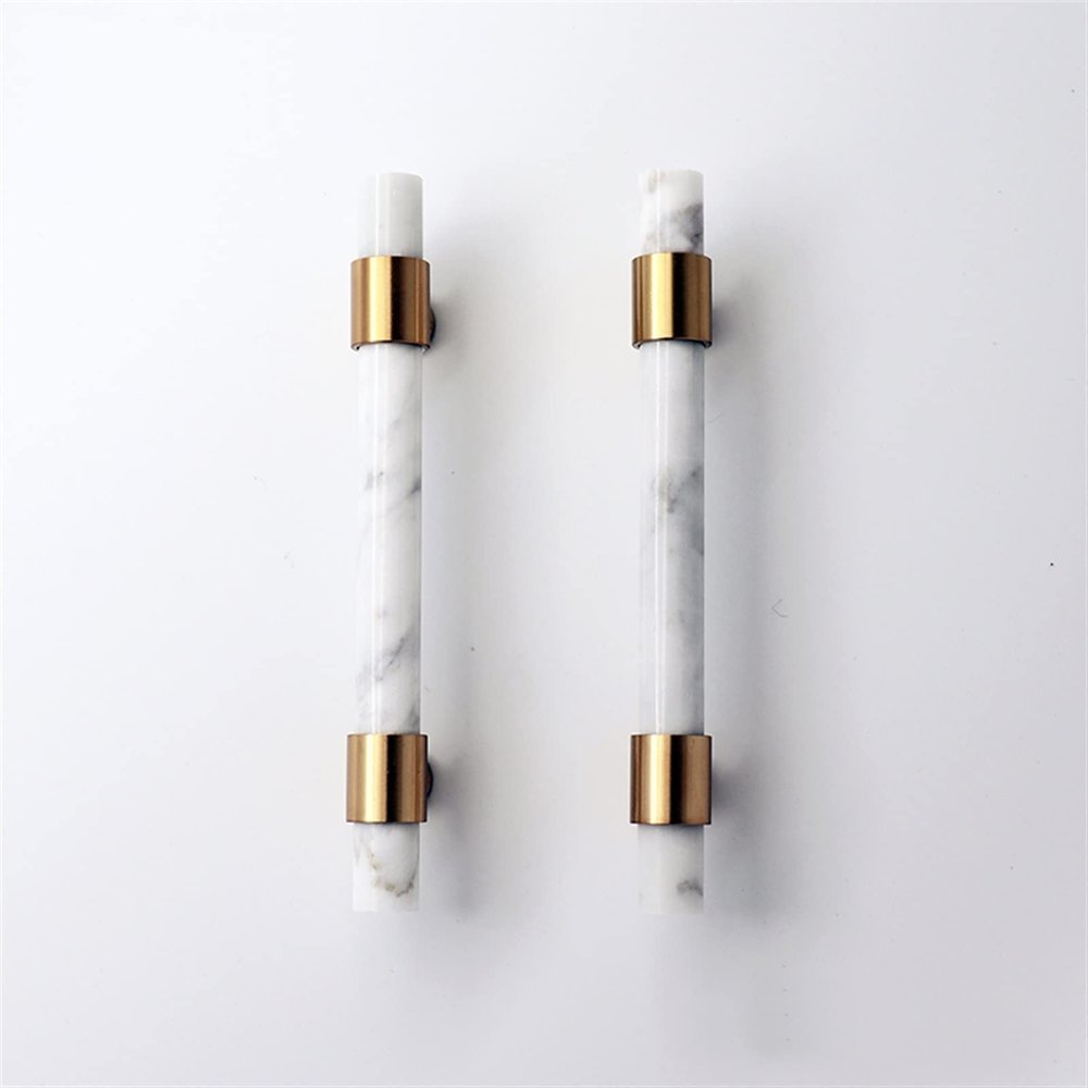 XINHUIPART Cabinet Drawer Handle Stone Brass Knobs T-Handles Drawer Handles Kitchen Cabinet Handles Furniture Hardware(C-1519-96-125)