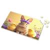 1000 Piece Puzzles A Cute Bunny with Chicks in A Floral Setting. Picture Puzzle Toys Under 10 Dollars Easter Toys for Kids Ages 4-(300PCS) view 1