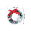Veemoon 6pcs Mini Christmas Wreaths Decor, Xmas Tree Miniature Craft Wreath Hanging Sisal Silk Wreath Artificial Dollhouse Decor for Xmas Party Dollhouse Embellishments Winter Ornament, 1.5 Inch view 2