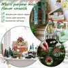 Veemoon 6pcs Mini Christmas Wreaths Decor, Xmas Tree Miniature Craft Wreath Hanging Sisal Silk Wreath Artificial Dollhouse Decor for Xmas Party Dollhouse Embellishments Winter Ornament, 1.5 Inch view 3
