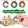 Veemoon 6pcs Mini Christmas Wreaths Decor, Xmas Tree Miniature Craft Wreath Hanging Sisal Silk Wreath Artificial Dollhouse Decor for Xmas Party Dollhouse Embellishments Winter Ornament, 1.5 Inch view 4