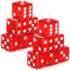 Abilat 12 Pieces 19mm Casino Dice Set Acrylic 6 Sided Game Dices Translucent Square Corner Dice for Casino Vegas Theme Birthday Party Supplies Board Games Table Games (Red) view 1
