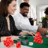 Abilat 12 Pieces 19mm Casino Dice Set Acrylic 6 Sided Game Dices Translucent Square Corner Dice for Casino Vegas Theme Birthday Party Supplies Board Games Table Games (Red) view 4