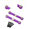 2X 1/14 RC Steering Linkage, Aluminum Alloy Adjustable Tie Rods for 14211 Model RC Hobby Car Parts, Violet view 3
