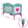 509 Crew: Mint Heart - Dream n' Fun Doll Play Yard - Pink & Green, Portable Sleep Crib, Storage Pockets, Toys-Dolls-Stuffed Animals Accessory, Kids 3+ view 2