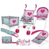 509 Crew: Mint Heart - Bouncer Doll Play Set - Pink & Green, Furniture & Care Set, Umbrella Stroller-Highchair-Play Pen-Purse-Toy Accessories, Kids 3+ view 1