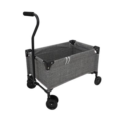 509 Crew: Little Wagon - Melange Grey - Folding Pull-Along Cart, Adjustable Handle, Canvas-Metal Frame, Transport Toys-Dolls-Stuffed Animals, Kid 3+