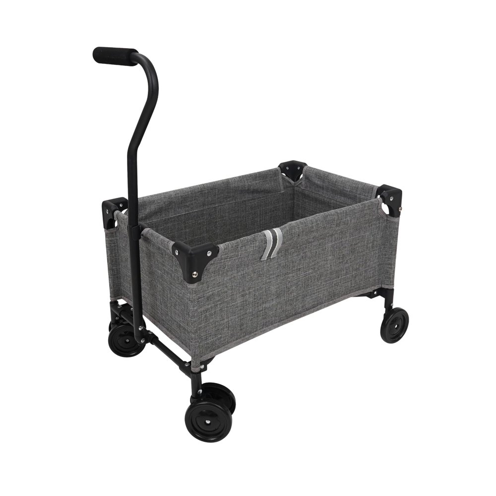 509 Crew: Little Wagon - Melange Grey - Folding Pull-Along Cart, Adjustable Handle, Canvas-Metal Frame, Transport Toys-Dolls-Stuffed Animals, Kid 3+