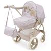 509 Crew: Little Flora - Bella 2-in-1 Doll Pram - Flower-Tan-Pink, Convertible Toy Stroller, Removable Bassinet, Adjustable Handle, Folding, Kid 3+ view 1