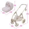 509 Crew: Little Flora - Bella 2-in-1 Doll Pram - Flower-Tan-Pink, Convertible Toy Stroller, Removable Bassinet, Adjustable Handle, Folding, Kid 3+ view 3