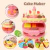 Aprilwolf 70 PCS 4 in 1 Dough Sets for Kids Ages 3-4-8, Art Crafts Dough Tools Kit, Ice Cream Playset Noodle Hamburger Cake Maker Machine, Kitchen Creations Food Play Toys Toddlers Boy Girl view 2