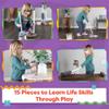 Kids Cleaning Toy Set - 15 Piece Toddler Cleaning Set with Kids Vacuum That Really Works, Broom, Dustpan, Mop, Bucket, Duster, Sponge, and More - Pretend Play Toys for Toddlers 3 and Up by Hey Play view 2