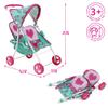 509 Crew: Mint Heart - Tandem Twin Doll Stroller - Hot Pink & Green, Storage Basket, Retractable Canopy, Folding, Accessory, Pretend Play Toy, Kids 3+ view 2
