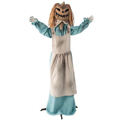 5 Ft. 6" Animated Standing Pumpkin Girl Doll Halloween Decoration
