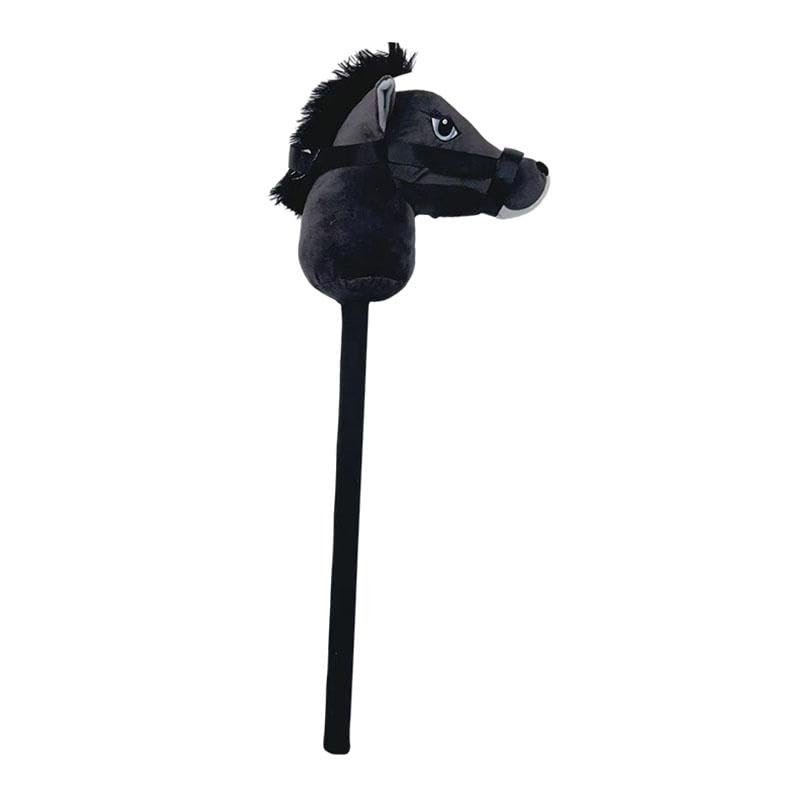 TTETTZ Plush Stick Horse, Hobby Horse Riding Toy, with Sounds Stick Horse Riding Toy, Music Stick Animal for Boys, Black B