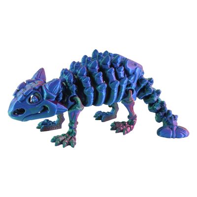 PowerTRC 3D Printed Skeleton Ankylosaurus Prehistoric Collectible Articulating Dinosaur 3D Figurine Desk Decoration for Teens and Adults, Made in USA