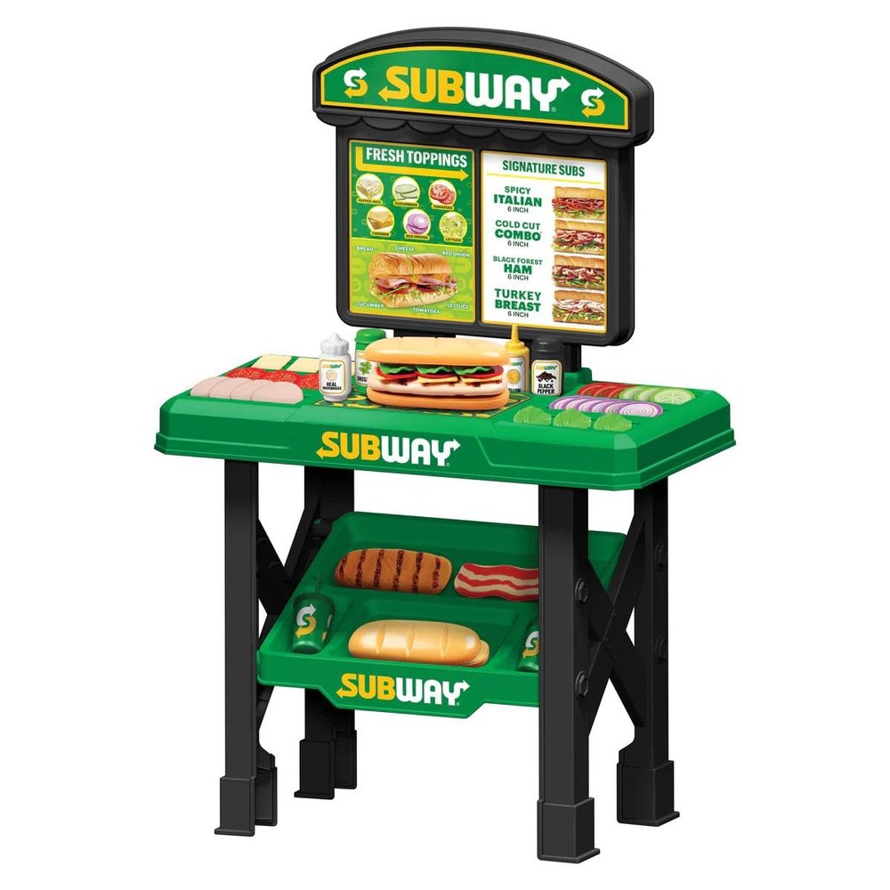 Subway Sandwich Artist 53Piece Playset Licensed Subway Restaurant Kitchen Toy for Kids, Realistic Play Food and Money - Pretend Play Set for Kids