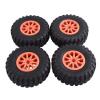 Compatible with Axial for SCX10 for RR10 1:10 RC for Rock Crawler 4PCS 118X44mm 2.2 Inch Rubber Tyres & Plastic Beadlock Wheel Rim RC Car Tyre Hub Wheels view 1