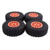 Compatible with Axial for SCX10 for RR10 1:10 RC for Rock Crawler 4PCS 118X44mm 2.2 Inch Rubber Tyres & Plastic Beadlock Wheel Rim RC Car Tyre Hub Wheels view 2