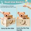 Jowgut Wooden Baby Shower Crate Closet, Large Capacity Toy Storage Basket with Handle Hanger Garland, Easy Assembly Storage Nursery Crate Hamper Personalized Gift Basket for New Parents view 3