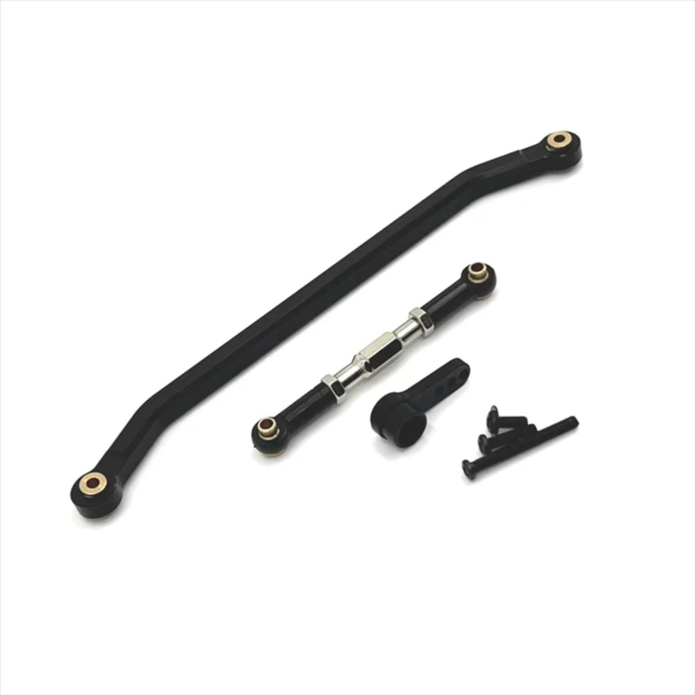 QTUONVD Rc Car Connecting Rod for MN for MN128 for Wrangler 1/12 Metal Steering Linkage Steering Arm RC Car Tracked Vehicles Parts and Accessories Upgrades Replacement Use(Black)