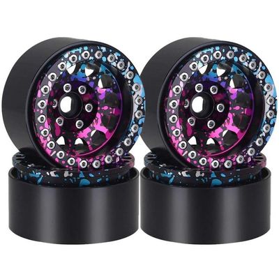 12 Hole 1.9 Inch Color Metal Beadlock Wheel Rim Compatible with 1 10 Scale RC Crawler Car