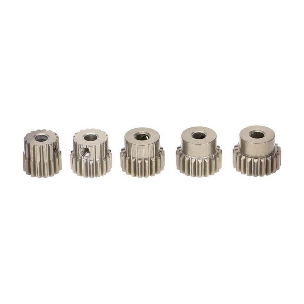 5PCS 7075 Aluminum Motor Gear 48DP 3.175mm Shaft 16T 17T 18T 19T 20T Pinion Gear Compatible with 1 10 Scale RC Car Brushed and Brushless Motors