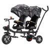 ZOCWJK Tandem Tricycle,Swivel Seats with Tilted backrest,Parent Push Stroller Trike,3 Wheels Bicycle with Canopy,Ride-on Bike (Black-a-Titanium Wheel view 1