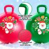 ZOOJOY Hopper Ball 2-Pack Set for Girls&Boys 3-8 with Free Hair Clips, Festive Red & Green 18in Bouncy Ball with Handle for Kids, Christmas Toys Indoor and Outdoor Play Includes Pumps view 3