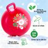 ZOOJOY Hopper Ball 2-Pack Set for Girls&Boys 3-8 with Free Hair Clips, Festive Red & Green 18in Bouncy Ball with Handle for Kids, Christmas Toys Indoor and Outdoor Play Includes Pumps view 4