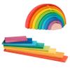 AVDAR 9Pcs Wooden Rainbow Stacker Toy Bundled with 8Pcs Rainbow Staircase Building Blocks view 1