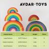 AVDAR 9Pcs Wooden Rainbow Stacker Toy Bundled with 8Pcs Rainbow Staircase Building Blocks view 3