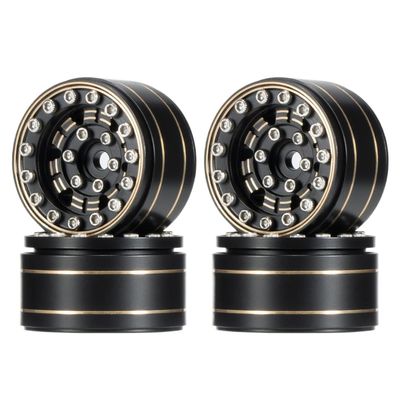 1.0 Inch Brass Beadlock Wheel Rims Negative Offset SCX24 Weights Compatible with 1/24 1/18 Scale RC Crawler Models Like AX24 K5 Enduro24 and Similar Off Road Vehicles