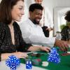 Abilat 12 Pieces 19mm Casino Dice Set Translucent 6 Sided Game Dices Acrylic Square Corner Dice for Casino Vegas Theme Birthday Party Supplies Board Games Table Games (Blue) view 3