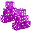 Abilat 12 Pieces 19mm Casino Dice Set Acrylic Translucent 6 Sided Game Dices Square Corner Dice for Casino Vegas Theme Birthday Party Supplies Board Games Table Games (Purple) view 1