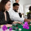 Abilat 12 Pieces 19mm Casino Dice Set Acrylic Translucent 6 Sided Game Dices Square Corner Dice for Casino Vegas Theme Birthday Party Supplies Board Games Table Games (Purple) view 3