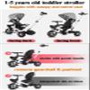 ZOCWJK Toddler Stroller with 180 Swivel seat,Push Trike with Canopy for 1-6 Years Old,Parent Steering Tricycle with Push Handle,Children's Tricycle,Titanium Wheel,Foot Brakes( view 4