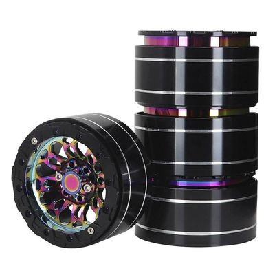 2.2 Inch Metal Electroplating Colorful Wheel Hub Compatible with 1/8 1/10 Scale Crawler RC Cars Fits Trx6 RR10 Wraith and Similar Models